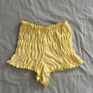 Urban Outfitters Yellow High Waist Ruffled Shorts